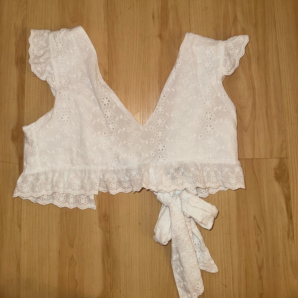 SHEIN - ruffle crop top